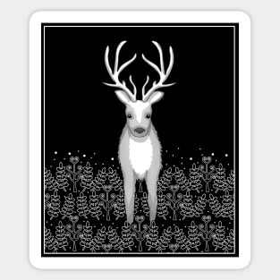 Black And White Deer Sticker